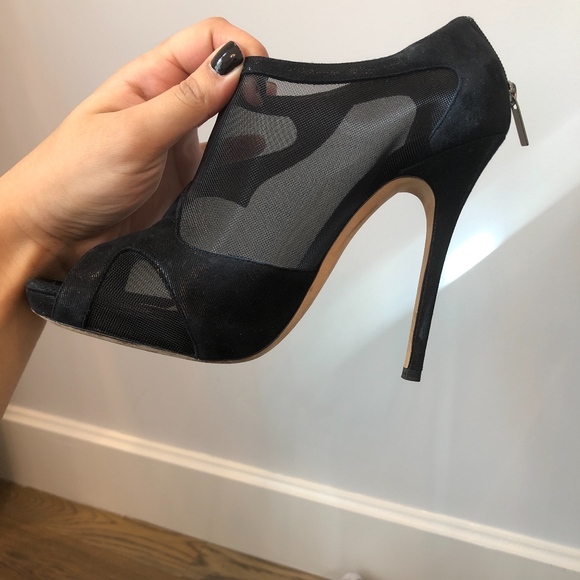 Jimmy Choo Mesh and Suede Marble Peep toe booties - Picture 8 of 8